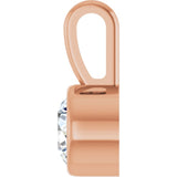 14K Rose Gold 1/6 CT Natural Diamond Bezel-Set Solitaire Pendant