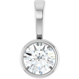 Platinum 1/10 CT Natural Diamond Bezel-Set Solitaire Pendant
