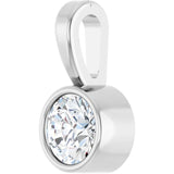 Sterling Silver 1/10 CT Natural Diamond Bezel-Set Solitaire Pendant