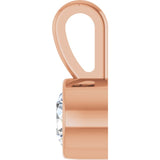 14K Rose Gold 1/10 CT Natural Diamond Bezel-Set Solitaire Pendant