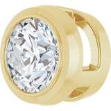 14K Yellow Gold 1/3 CT Natural Diamond Slide Pendant