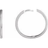 14K White Gold Hinged 20 mm Hoop Earrings