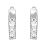 14K White Gold .05 CTW Natural Diamond Hinged 8 mm Hoop Earrings