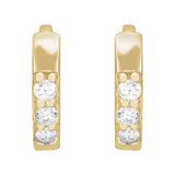 14K Yellow Gold .05 CTW Natural Diamond Hinged 8 mm Hoop Earrings