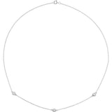 14K White Gold 1/3 CTW Lab-Grown Diamond 3-Station 18