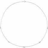 14K White Gold 1/4 CTW Lab-Grown Diamond 5-Station 18" Necklace