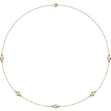 14K Yellow Gold 3/4 CTW Lab-Grown Diamond 5-Station 18" Necklace