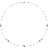 14K White Gold 3/4 CTW Lab-Grown Diamond 5-Station 18" Necklace