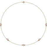 14K Rose Gold 3/4 CTW Lab-Grown Diamond 5-Station 18" Necklace