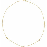 14K Yellow Gold 1 CTW Lab-Grown Diamond 5-Station 18" Necklace