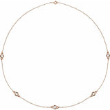 14K Rose Gold 1 CTW Lab-Grown Diamond 5-Station 18" Necklace
