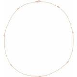 14K Rose Gold 1/3 CTW Lab-Grown Diamond 7-Station 24" Necklace