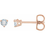 14K Rose Gold Natural Blue Sheen Moonstone Earrings