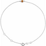 14K White Gold Natural Citrine Bezel-Set Solitaire 6 1/2-7 1/2" Bracelet
