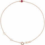 14K Rose Gold Lab-Grown Ruby Bezel-Set Solitaire 6 1/2-7 1/2" Bracelet
