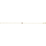14K Yellow Gold Natural Mozambique Garnet Bezel-Set Solitaire 6 1/2-7 1/2" Bracelet
