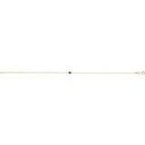 14K Yellow Gold Natural Emerald Bezel-Set Solitaire 6 1/2-7 1/2" Bracelet