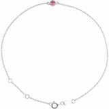 14K White Gold Natural Pink Tourmaline Bezel-Set Solitaire 6 1/2-7 1/2