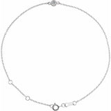 Platinum Natural White Sapphire Bezel-Set Solitaire 6 1/2-7 1/2" Bracelet