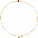 14K Yellow Gold Lab-Grown Ruby Bezel-Set Solitaire 6 1/2-7 1/2