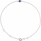 Platinum Natural Amethyst Bezel-Set Solitaire 6 1/2-7 1/2