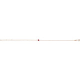 14K Rose Gold Natural Ruby Bezel-Set Solitaire 6 1/2-7 1/2" Bracelet