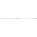 14K Rose Gold Natural Pink Tourmaline Bezel-Set Solitaire 6 1/2-7 1/2" Bracelet