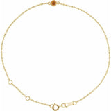 14K Yellow Gold Natural Citrine Bezel-Set Solitaire 6 1/2-7 1/2