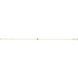 14K Yellow Gold Natural Blue Zircon Bezel-Set Solitaire 6 1/2-7 1/2" Bracelet