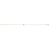 14K Rose Gold Natural Blue Zircon Bezel-Set Solitaire 6 1/2-7 1/2" Bracelet