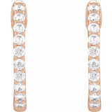 14K Rose Gold 1/2 CTW Lab-Grown Diamond Inside-Outside Hinged 14.5 mm Hoop Earrings