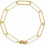 14K Yellow Gold 6.2 mm Paperclip-Style 7" Chain