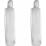 14K White Gold Hinged 8 mm Hoop Earrings