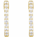 14K Yellow Gold 1/2 CTW Natural Diamond Inside-Outside Hinged 14.5 mm Hoop Earrings