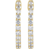 14K Yellow Gold 3/4 CTW Natural Diamond Inside-Outside Hinged 17.2 mm Hoop Earrings