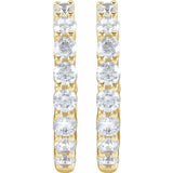 14K Yellow Gold 2 CTW Natural Diamond Inside-Outside Hinged 20 mm Hoop Earrings