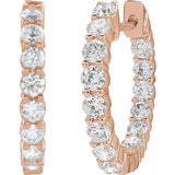 14K Rose Gold 2 CTW Natural Diamond Inside-Outside Hinged 20 mm Hoop Earrings