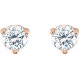 14K Rose Gold 1/8 CTW Natural Diamond Earrings