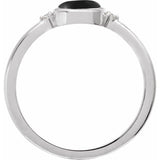 Platinum 6 mm Round Natural Black Onyx & .03 CTW Natural Diamond Ring