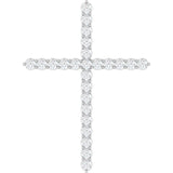 14K White Gold 1 CTW Natural Diamond Cross Pendant