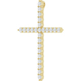 14K Yellow Gold 1 CTW Natural Diamond Cross Pendant