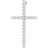 Sterling Silver 1 CTW Natural Diamond Cross Pendant