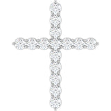 Platinum 3/4 CTW Natural Diamond Cross Pendant