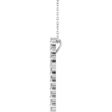 14K White Gold 3/4 CTW Natural Diamond Cross 16-18" Necklace