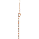 14K Rose Gold 1 CTW Natural Diamond Cross 16-18" Necklace