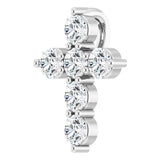 14K White Gold 1/4 CTW Lab-Grown Diamond Cross Pendant