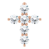 14K Rose Gold 1/4 CTW Lab-Grown Diamond Cross Pendant