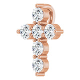 14K Rose Gold 1/4 CTW Lab-Grown Diamond Cross Pendant