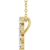 14K Yellow Gold 1/4 CTW Lab-Grown Diamond Cross 16-18" Necklace