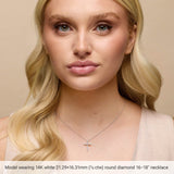 14K Rose Gold 1/4 CTW Lab-Grown Diamond Cross 16-18" Necklace